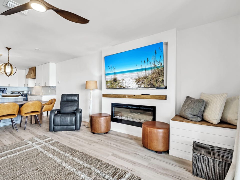 Enjoy a movie on the flat screen