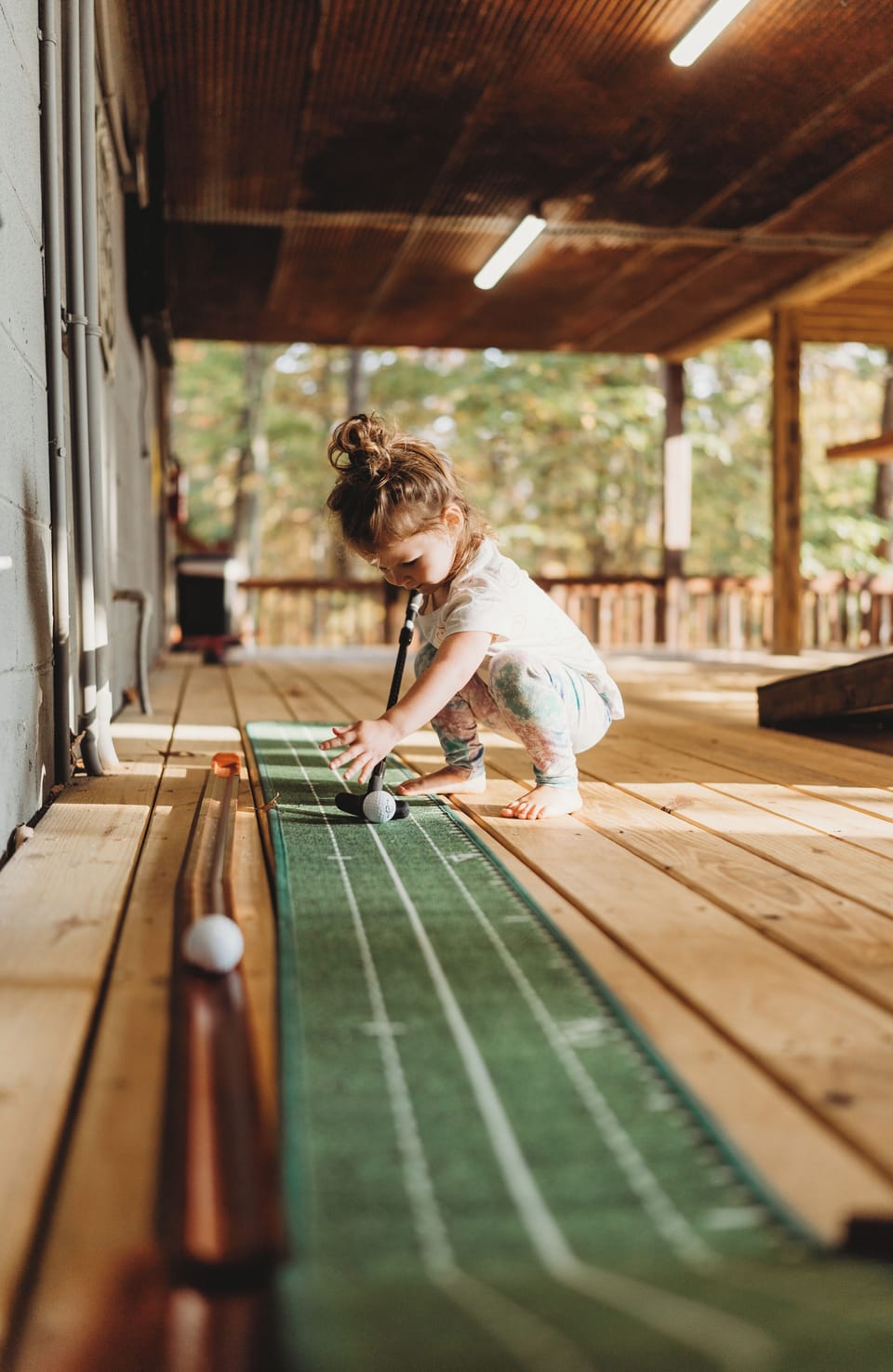 Challenge friends or perfect your aim with this golf game- fun for all ages!