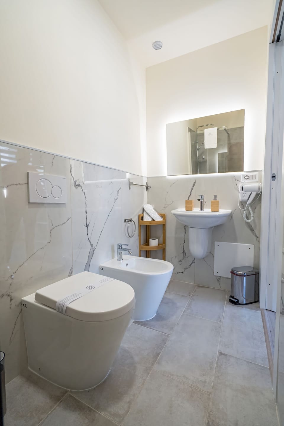 Shower, eco-friendly toiletries, hair dryer, towels