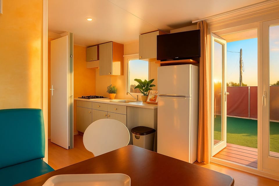 Luxury Suite, Patio | Private kitchen | Full-size fridge, microwave, stovetop, cookware/dishes/utensils