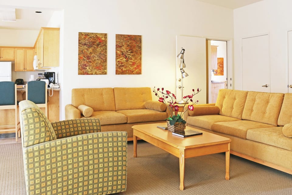 Standard Condo, 1 Bedroom, Non Smoking, Kitchen | Living area | 50-inch LCD TV with cable channels, DVD player, pay movies
