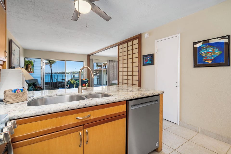 Kitchen featuring Ocean Views and Dishwasher