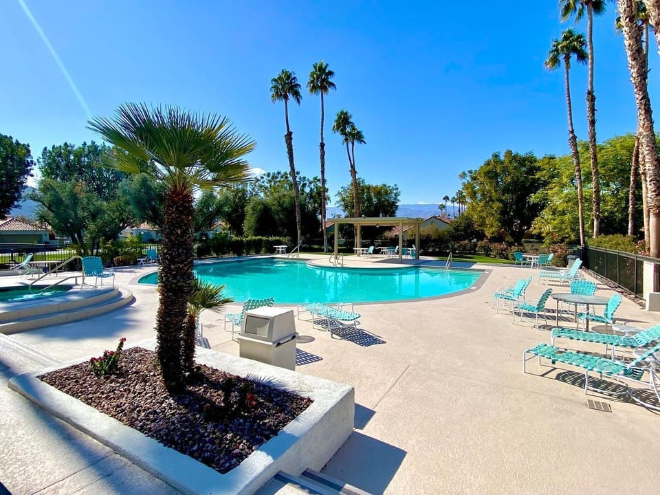 Take in stunning desert garden views from the serene pool area, ideal for lounging and soaking up the sun.