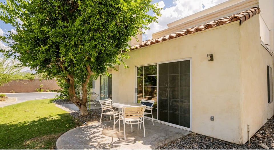 Enjoy al fresco dining or morning coffee on the serene private patio, with ample space to soak in the beautiful desert landscape.