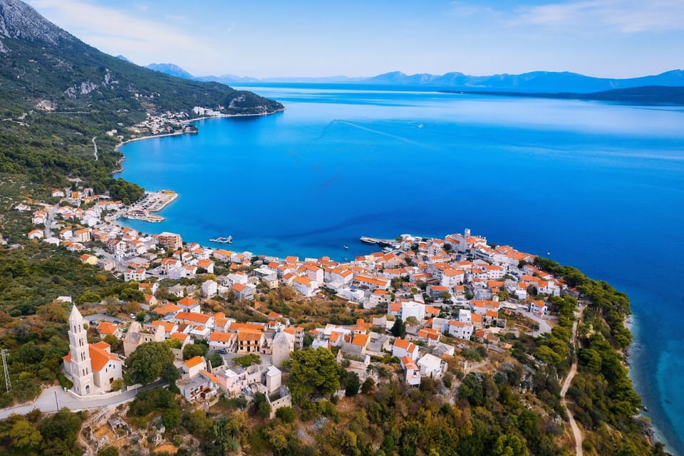 The beautiful coastline and beach near Igrane and Podgora