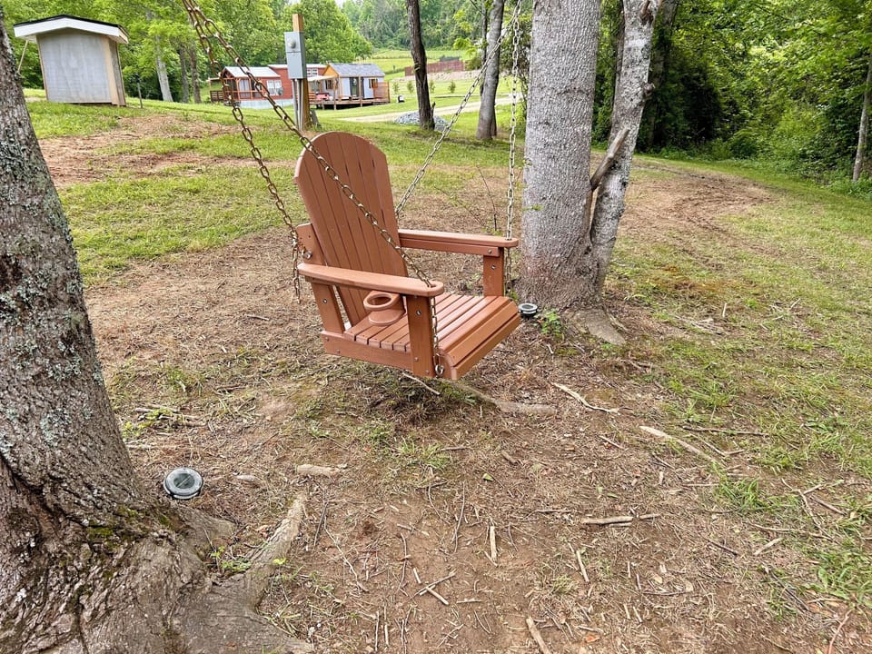 Read a book by our outdoor swing! 