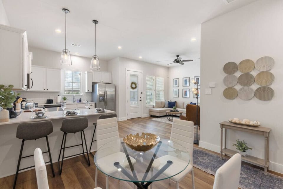 Dine together or enjoy drinks at the bar before heading out or settling in for the night.
