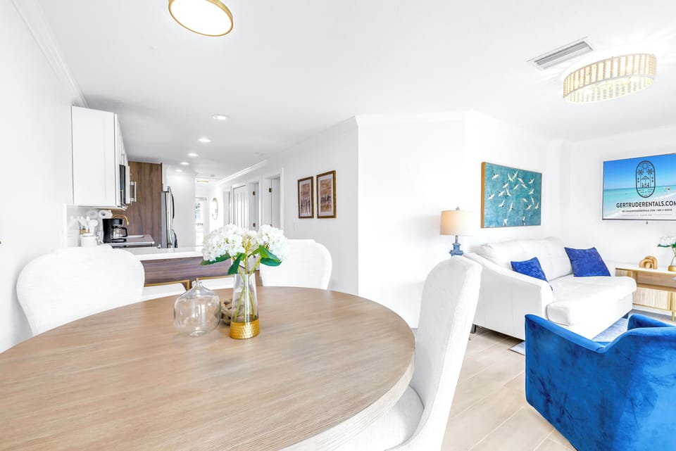 Dining area bright and airy.