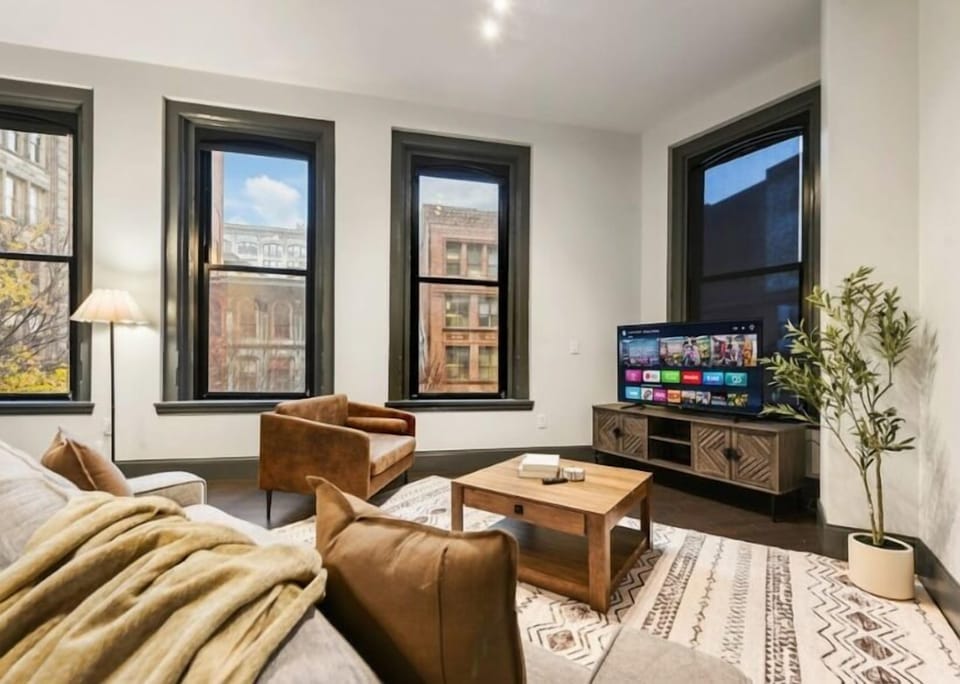 A cozy living room with comfortable seating.