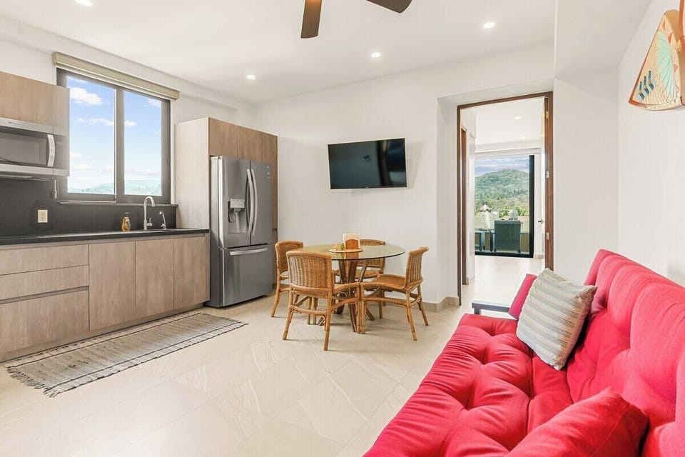Tortugas features a clever split-floor design, with bedrooms at opposite ends centered around a communal living and kitchen space.