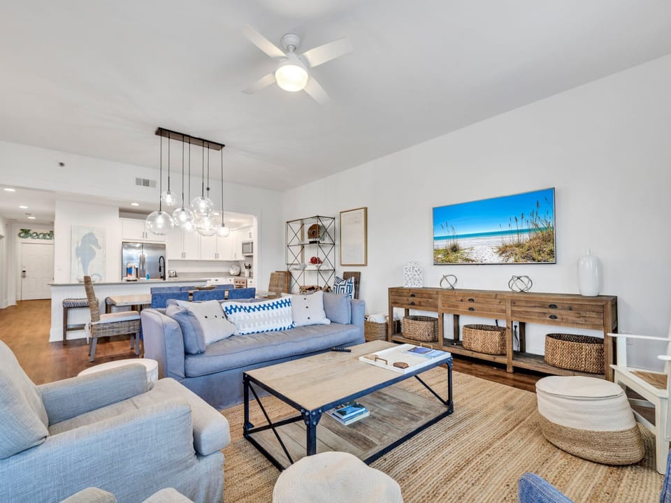 Living room with flat screen TV