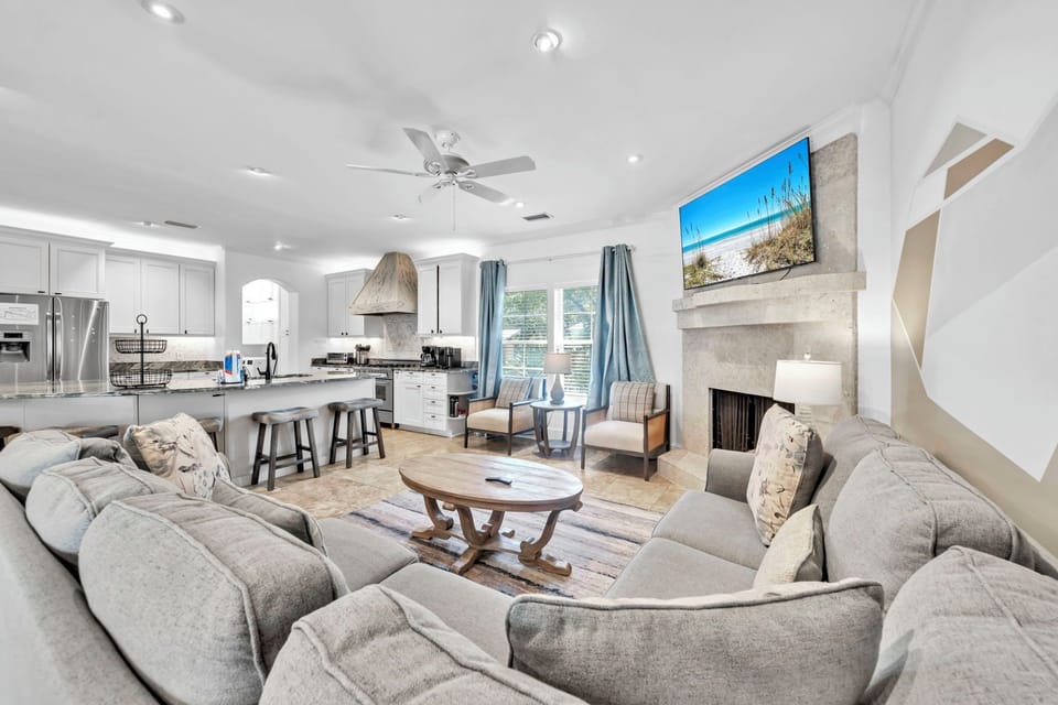 Living room with flat screen TV