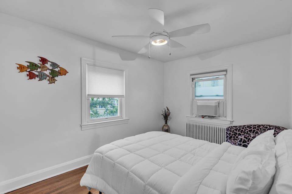 Indoors, Appliance, Ceiling Fan, Bed, Furniture
