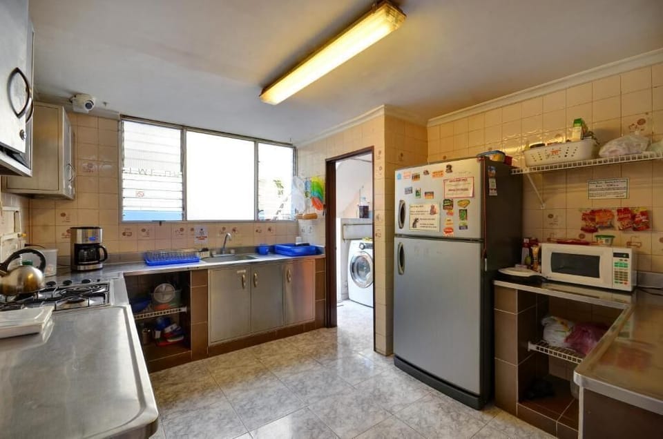 Shared fridge, microwave