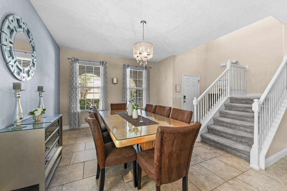 DINING ROOM:  Dining Room with 8-Seat Dining Table