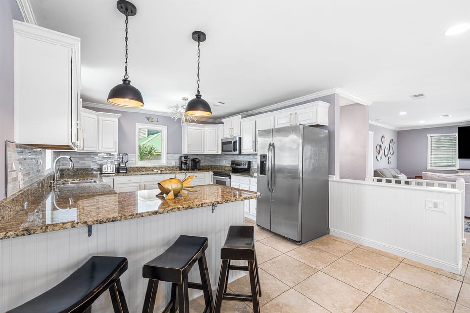 Second Floor | Counter Top Seating for 3 & Kitchen