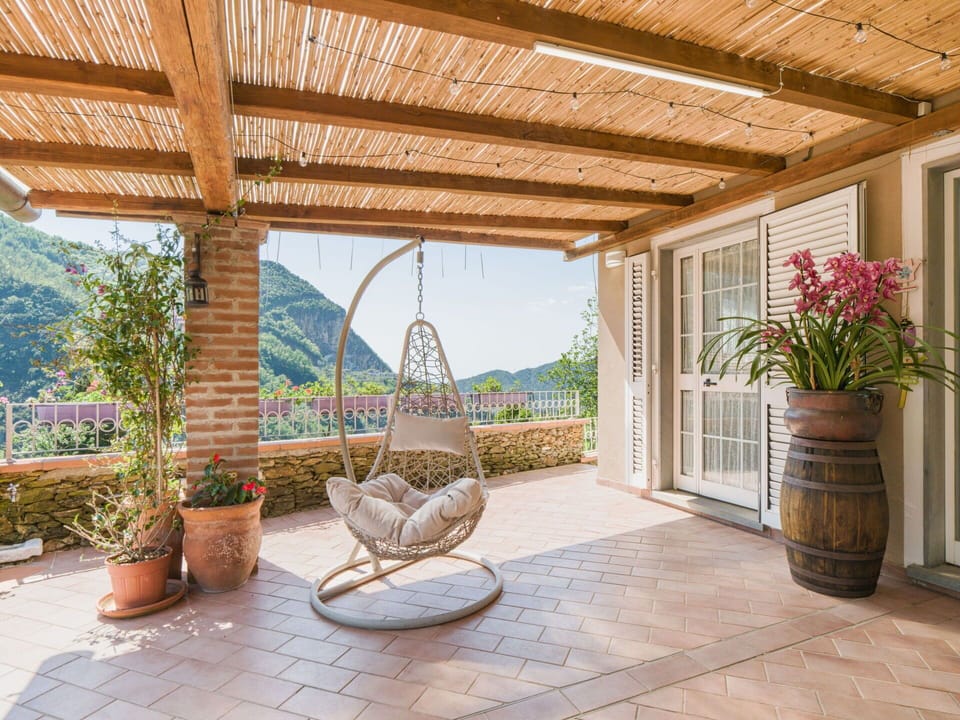 Furniture, Chair, Outdoor Furniture, Interior Design, Table, Flowerpot, Porch, Eco Hotel, Outdoor Table, Ceiling