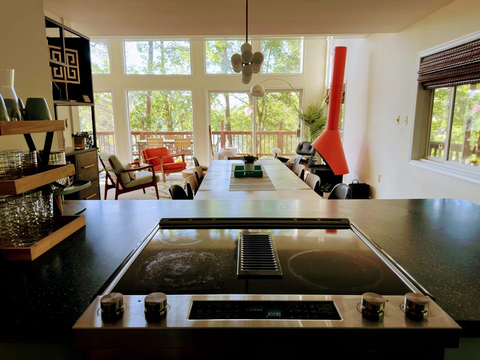 Sunny open kitchen keeps you connected while cooking and entertaining