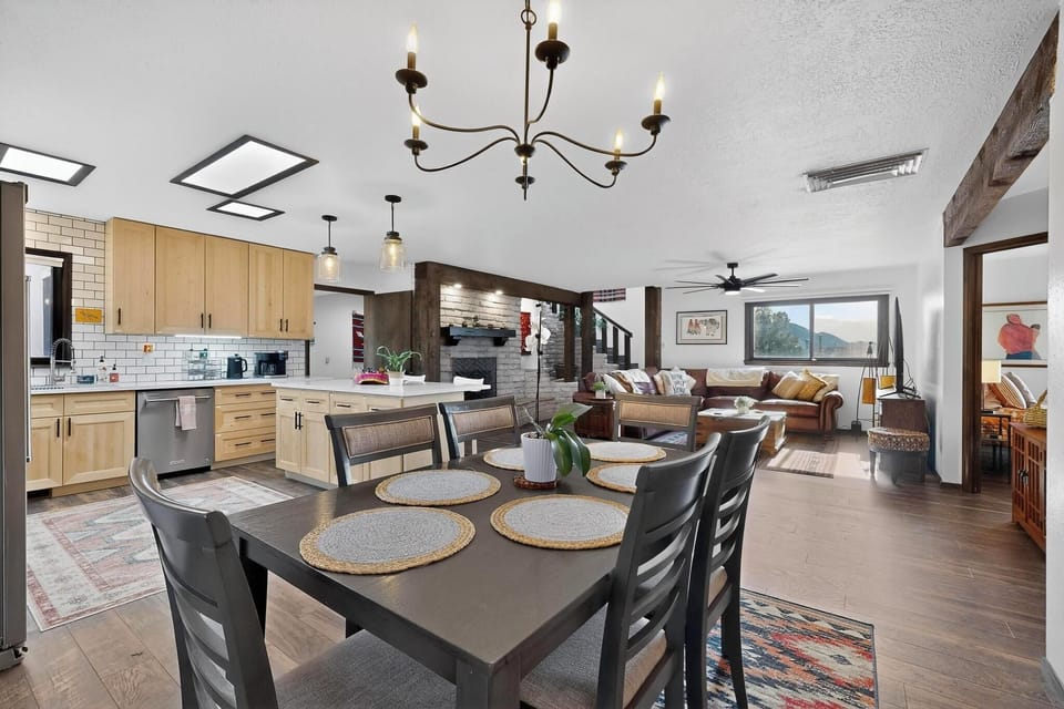 Dining area open to kitchen and living room