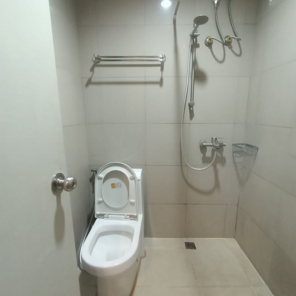 Shower, bidet, towels, soap