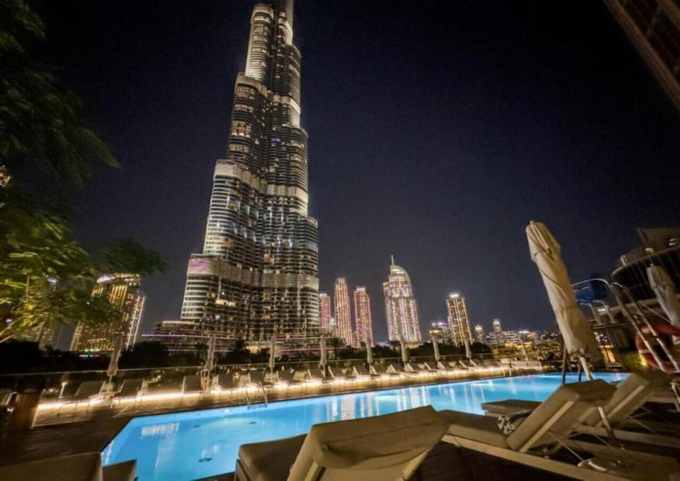 Pool View at Night