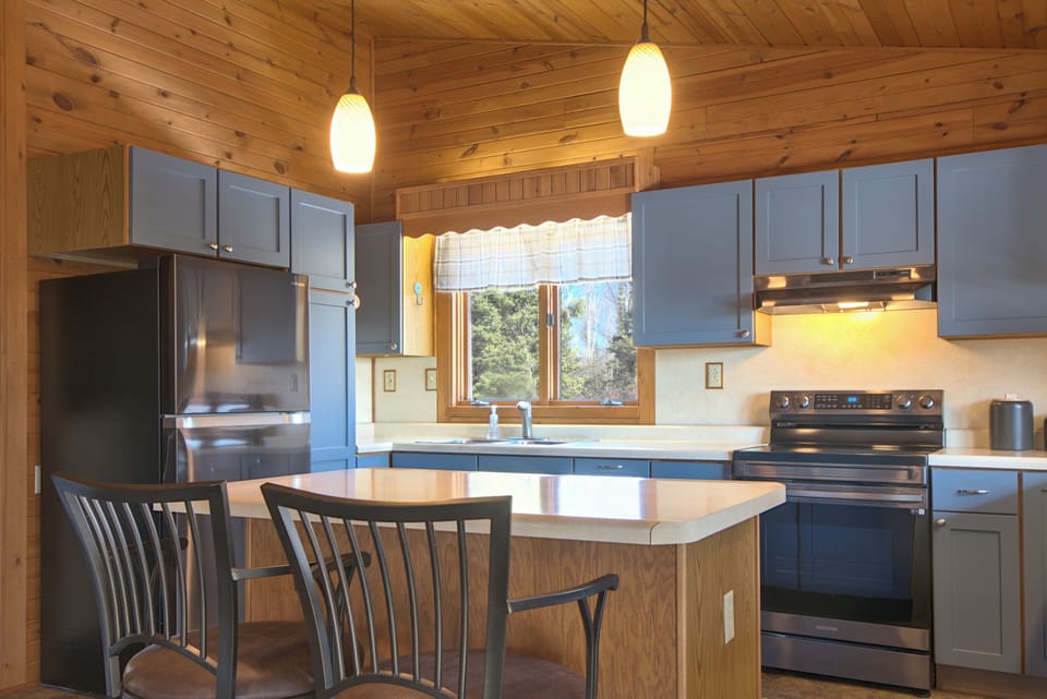 Bright, clean kitchen with everything you need for a South Shore feast.