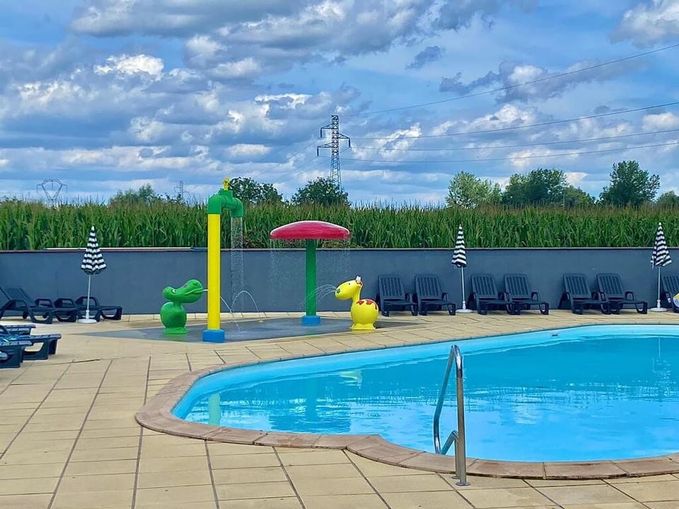 Indoor pool, seasonal outdoor pool