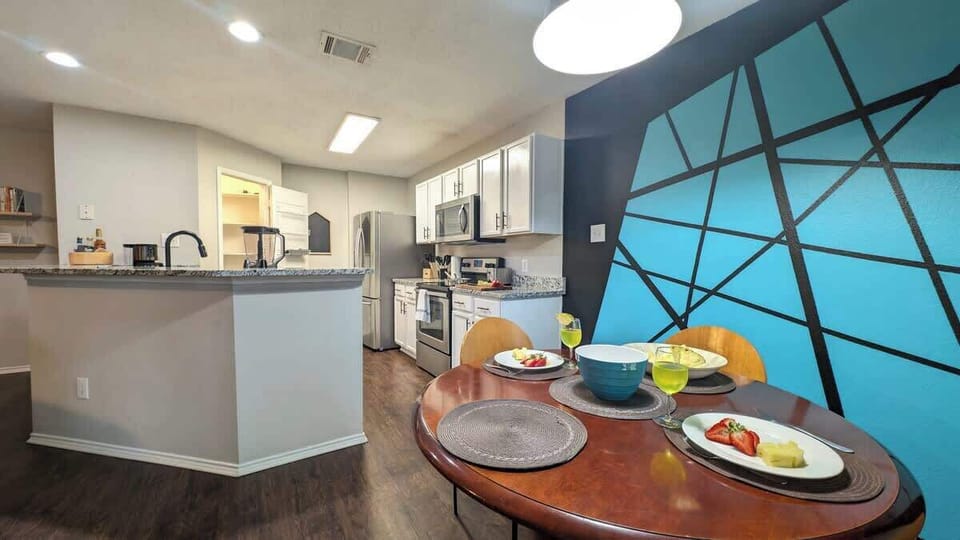 Dining area and the kitchen