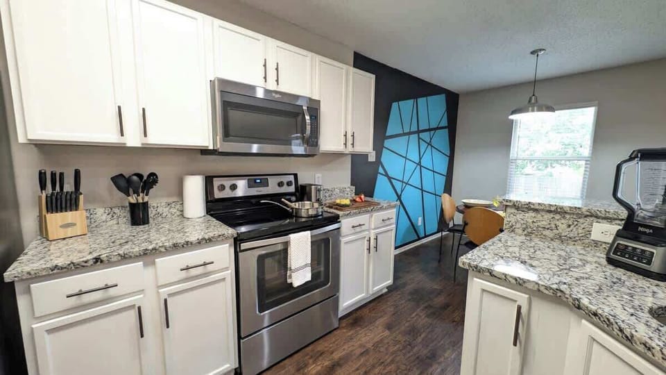 The kitchen area
