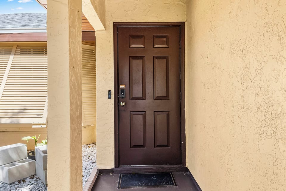 Front door with keyless entry.