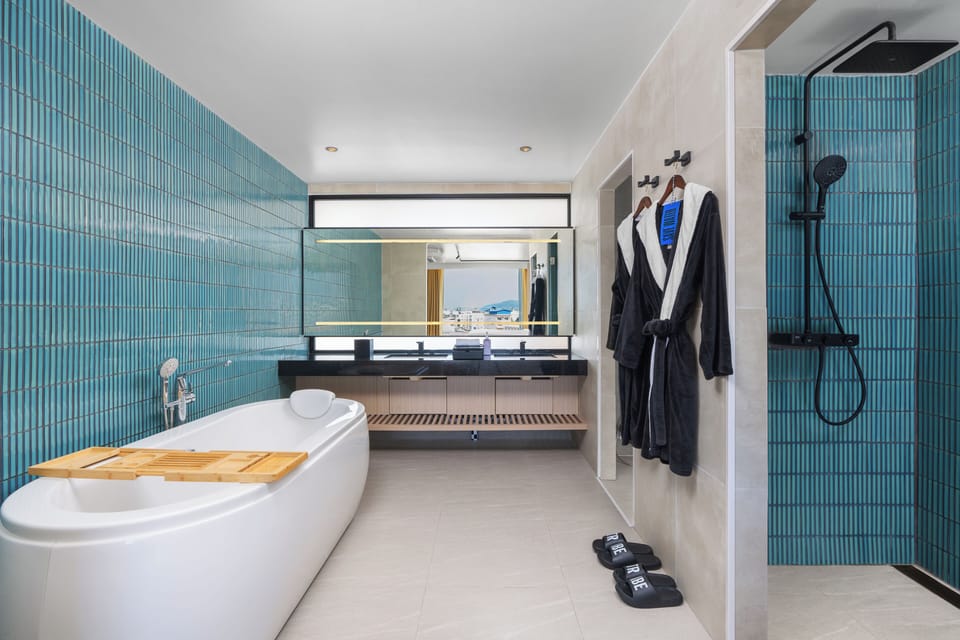 TRIBE Max | Bathroom | Eco-friendly toiletries, hair dryer, bathrobes, slippers