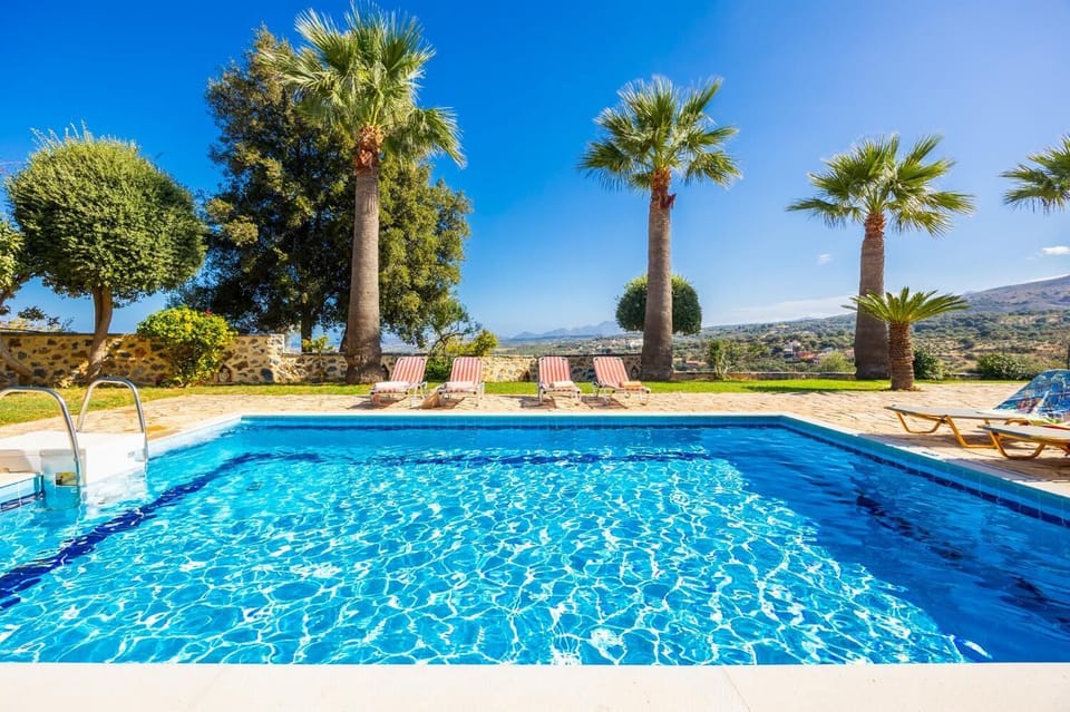Private pool and terrace with sea views