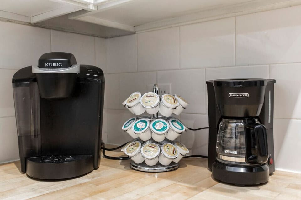 Get caffeinated with our Keurig coffee maker.