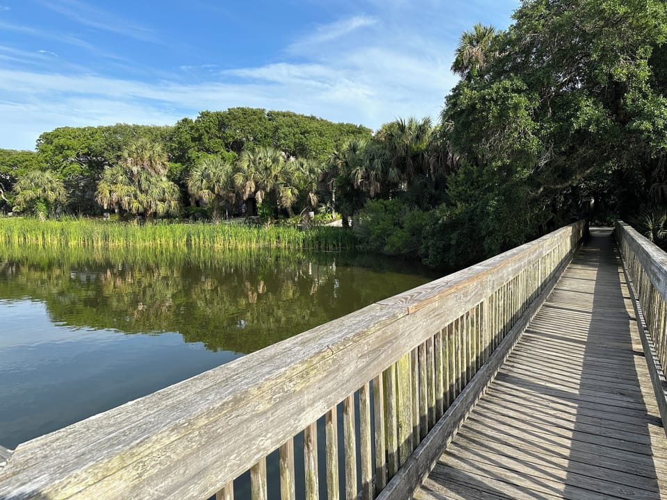 Enjoy biking and walking the many footbridges over picturesque lagoons.