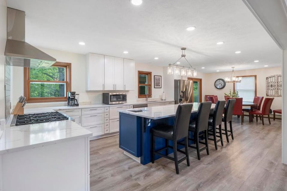 Open kitchen with generous island and plenty of prep space