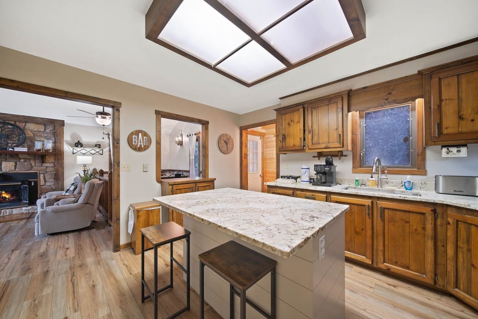 Quaint Country Kitchen with Bright Lighting