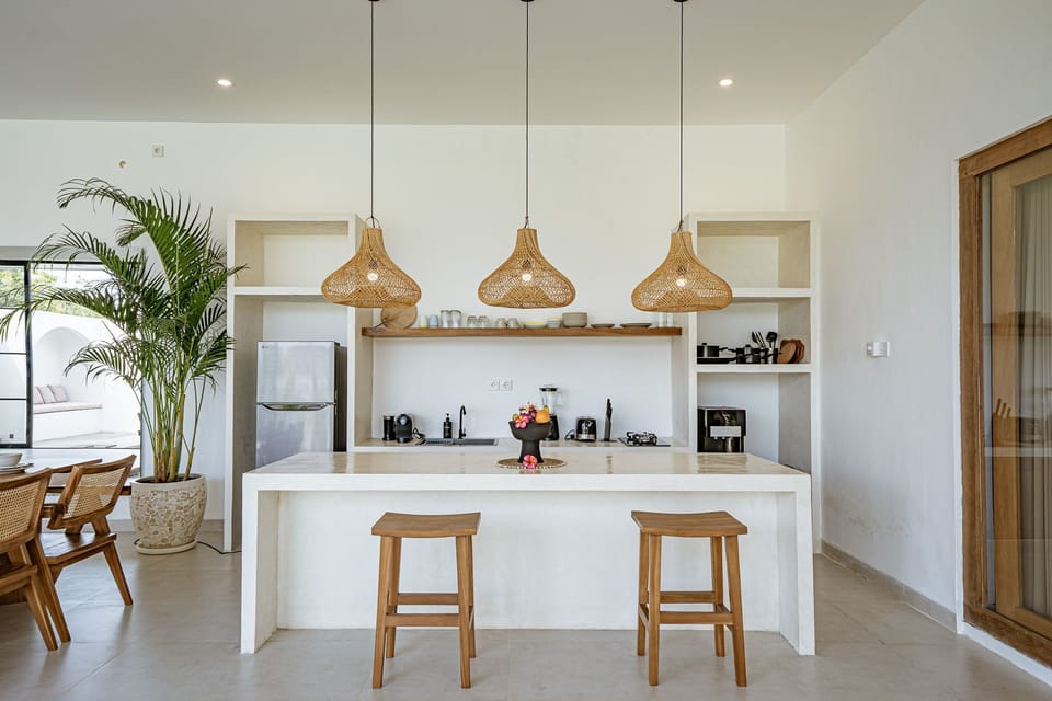 Deluxe Villa, 3 Bedrooms, Patio, Pool View | Private kitchen | Fridge, stovetop, espresso maker, electric kettle
