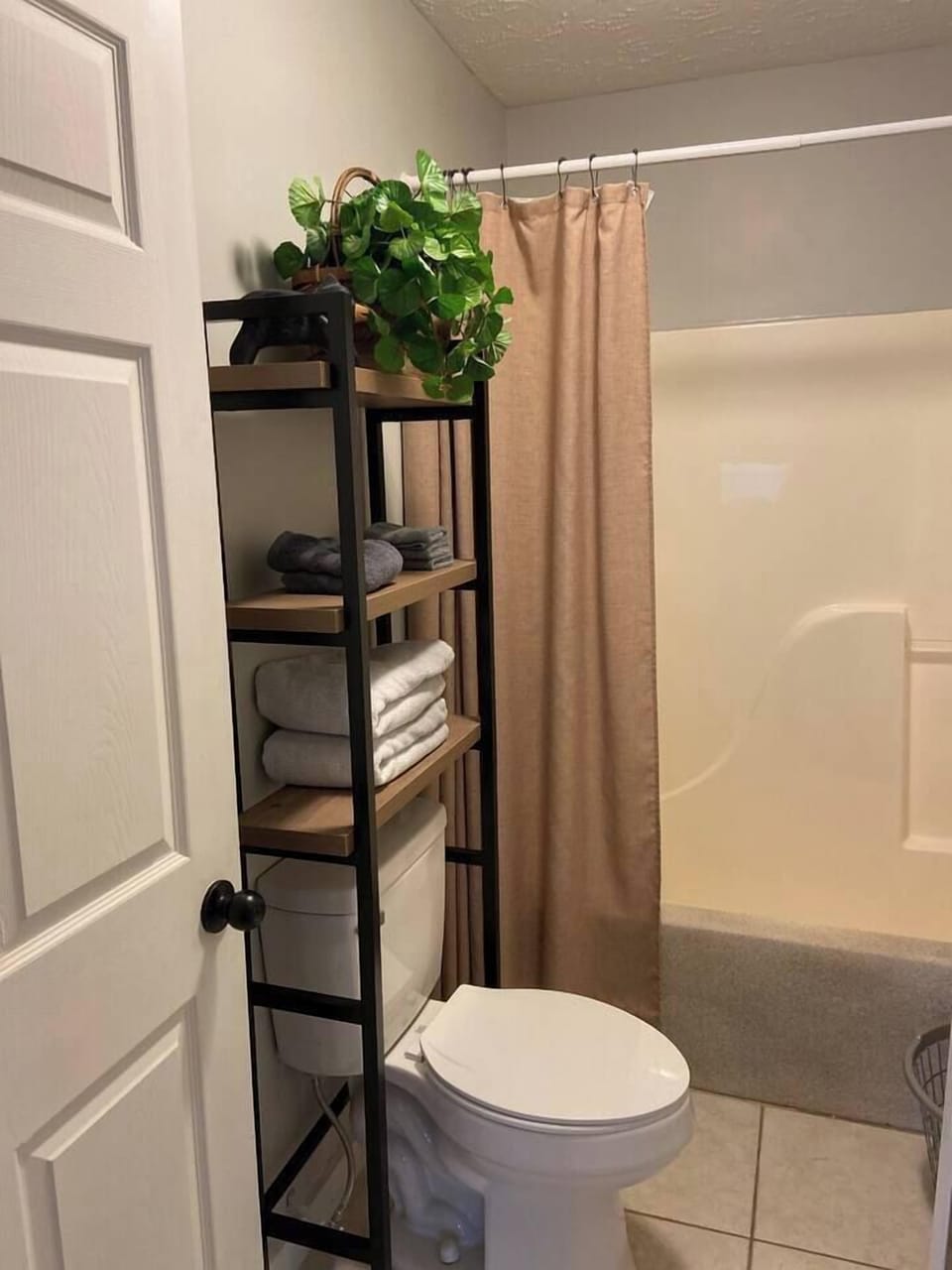 Extra towels under the sink