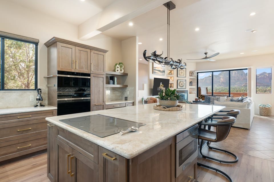 Updated true chef's kitchen with dual stoves, dual sinks and literally every amenity.