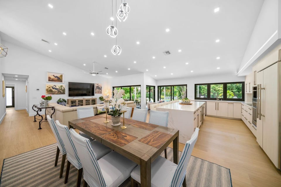 Open plan, modern interior
