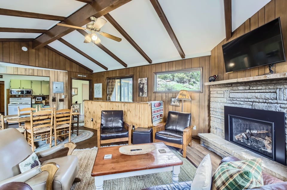 One Particlular Cabin Living Room and Dining Area