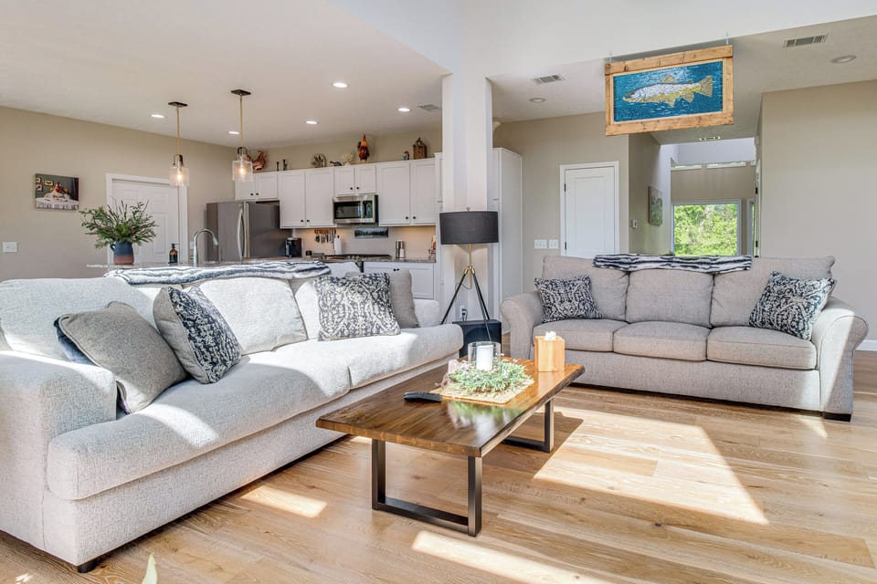 Living Room | Full Sleeper Sofa | Free WiFi | Central A/C & Heat | 1st Floor