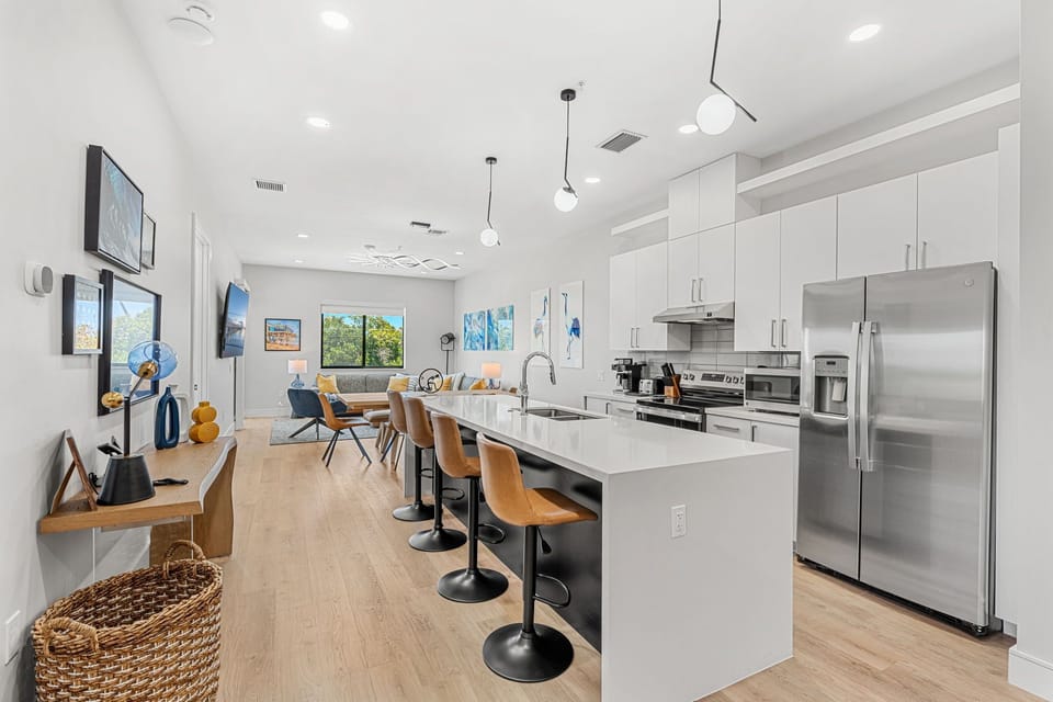 An open kitchen layout designed for easy meals and group moments.
