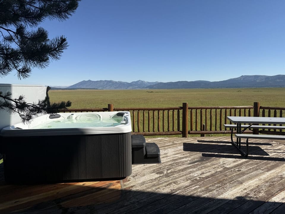 Relax in the brand new hot tub on the back deck