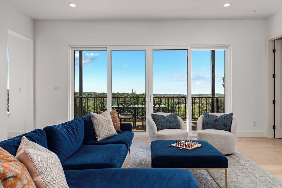 Step outside to fresh air and hilltop views—indoor comfort meets outdoor relaxation for everyone.