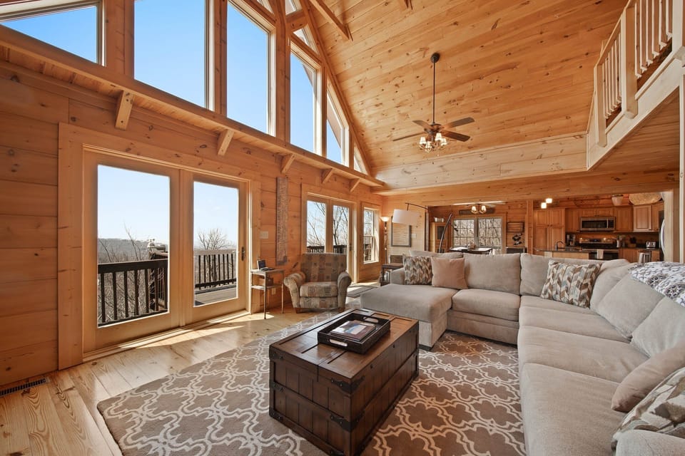 Expansive Cabin with Warm Wood and a Wall of Windows
