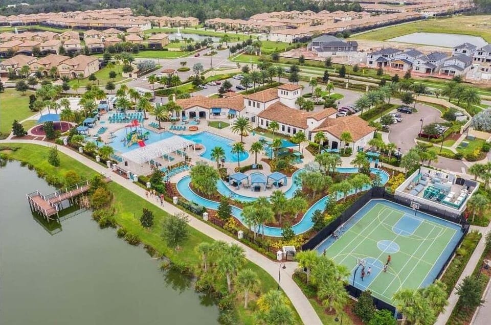 Spend the day at the pool, splash pad, courts, and clubhouse area