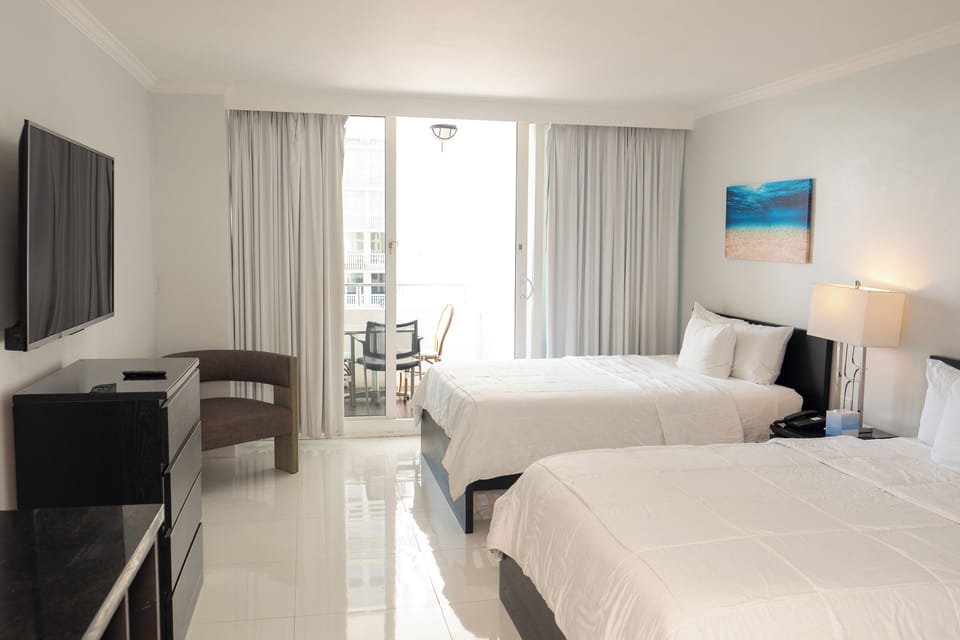 Settle in with spacious layout, TV comfort, and balcony access