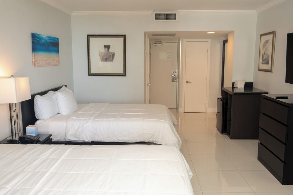 Recharge in a calm, airy room with easy entry flow