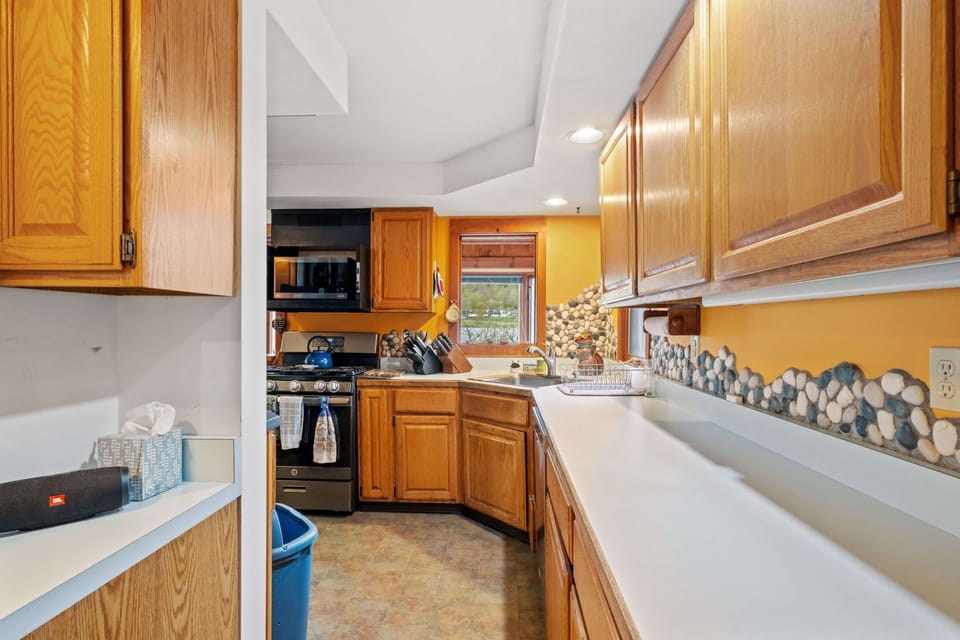 Plenty of counter space to prepare meals. 